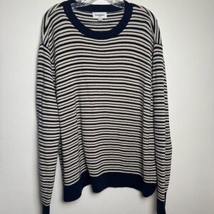 Goodfellow & Co Navy and Cream Knit Striped Sweater‎ Preppy XXL 2XL